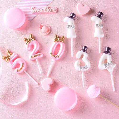 Digital Birthday Candles Big Cake Candles Decoration Smokeless Birthday Number Candle Birthday Wedding Decoration