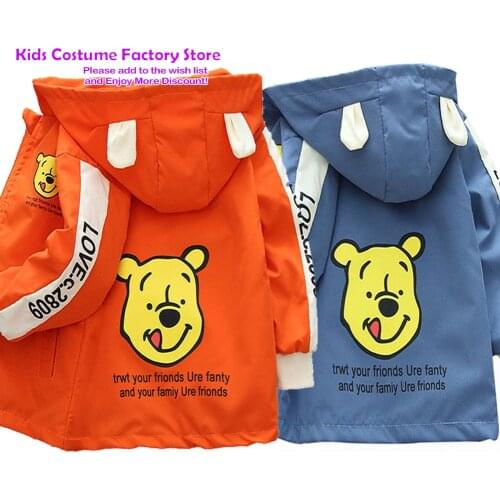 Kids 1-6 Years Jacket Spring Autumn Jacket Boys Girls Fashion Cartoon Kids Children Jacket Zipper Cardigan Jacket Hooded Jacket