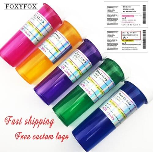 FOXYFOX wholesale Custom Pill bottle Eyelash Packaging Box Custom Logo Fake 3d Mink eyelashes Boxes Free Custom lashes Label