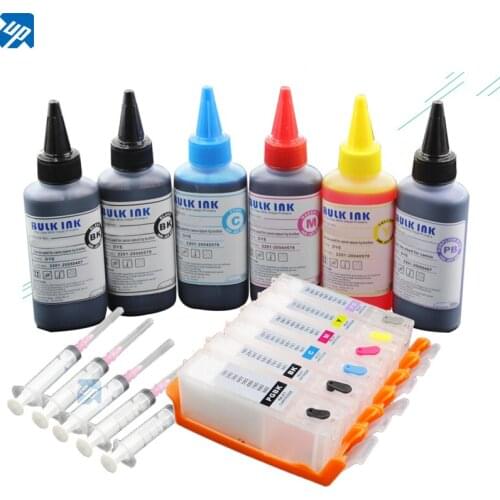 UP BCI-380 BCI380 refillable Ink Cartridge For Canon PIXUS TS8430 TS8330 TS8230 TS8130 printer + 6X100ML ink