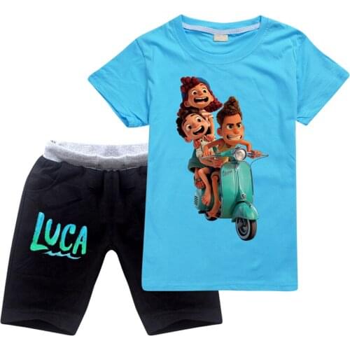Children Clothing Sets Luca Tshirts +Shorts 2Pcs Sets Boys Clothing Suits Baby Pants Teenager Clothes Kids Girls Tops Tee 3-16Ys