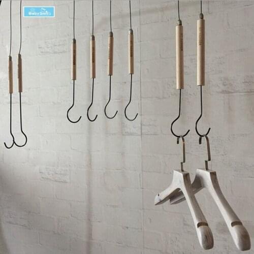 Clothing Store Hooks Hangers DIY Decoration and Display Props Clothes Round Wooden with Metal hooks Hanger Ring