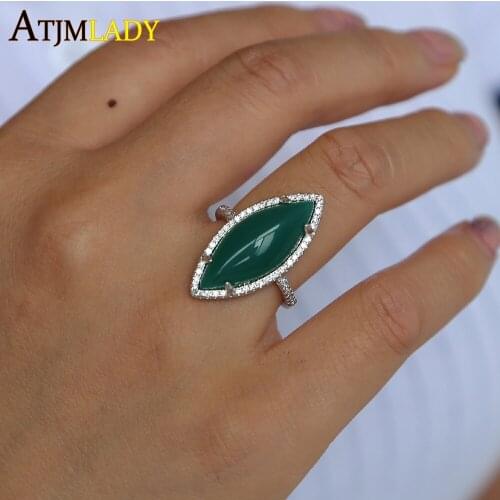 Fashion big crystal ring sparkling cz female gold color Green Ring Elegant Jewelry dainty oval luxury Rings for Woman girl
