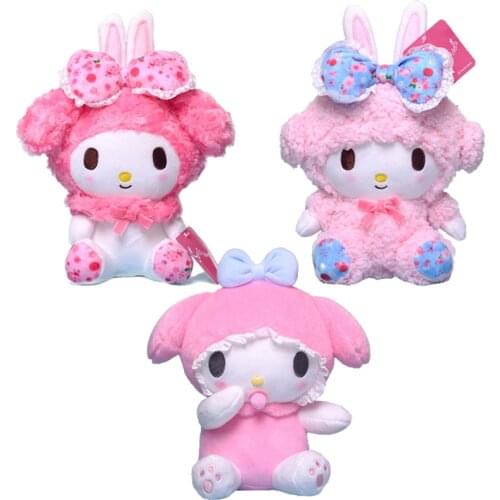 Cartoon Stuffed Plush Toys My Melody Bowknot Anime Kawaii Cute Soft Plushie Doll Comfort Toys Girls Kid Birthday Gifts 20cm
