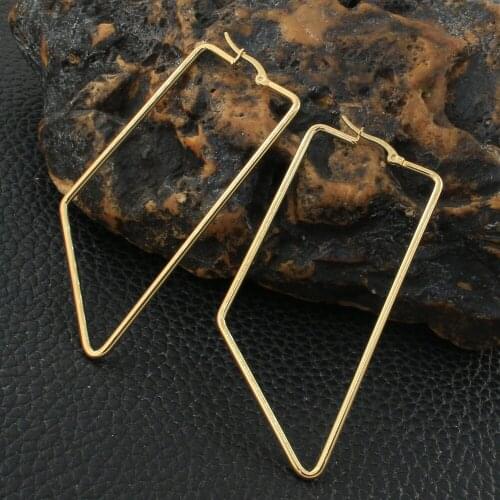 Gold Color Fashion Irregular Stainless Steel Jewelry Simple Earrings Personality Joyas De Acero Inoxidable Para Mujer EFGZCOAC
