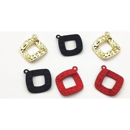 New Arrival! 25x22mm 100pcs Zinc Alloy Square Charm for Earrings parts DIY Making ,Jewelry Accessories Findings & Components