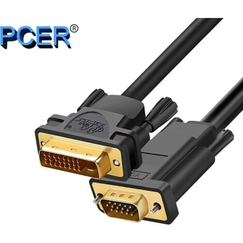 PCER DVI 24+5 to VGA Cable Adapter DVI Male to VGA Male Converter Digital Video Cable DVI VGA cable PC Monitor HDTV Projector