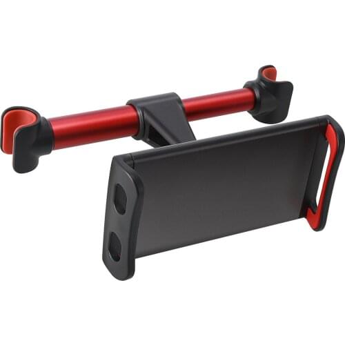 Car Headrest Mount Mobile Phone Tablet Holder Mount Stand For 4-11inch Cellphone Tablets Rear Seat Bracket (Red/Black)