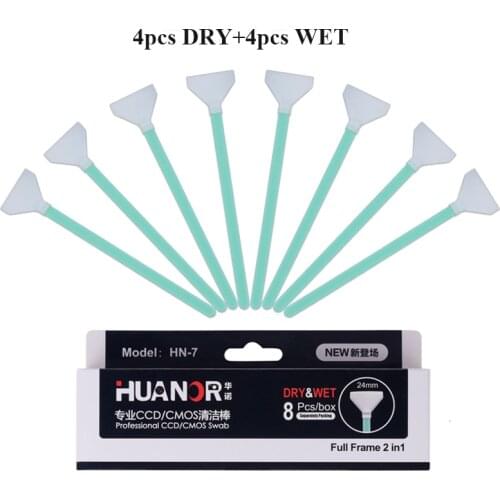 Professional 8pcs Dry + Wet Sensor Cleaner Full Frame 24mm CCD SWAB for DSLR Filters Lens