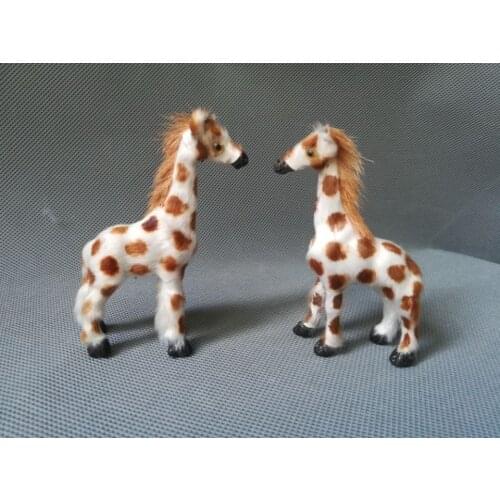 Real life toy lovely giraffe about 10x5cm polyethylene& furs mini giraffe model home decoration props,toy gift d0104