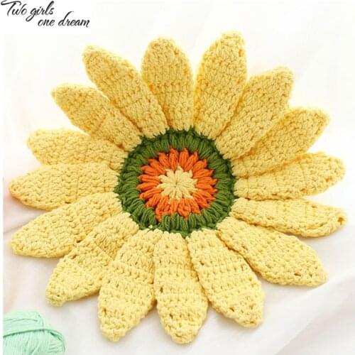 Hand-woven crochet thread baby daisy cushion chair seat cushion chair DIY Home Decoration Mats Children Shooting props 38cm
