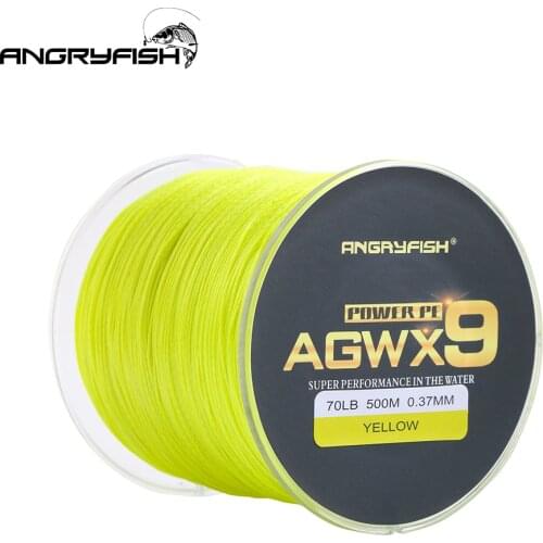 Angryfish Super Strong PE Line Braided Fishing Thread 9 Strands Weaves Braided 500M/547YD Fishing Line