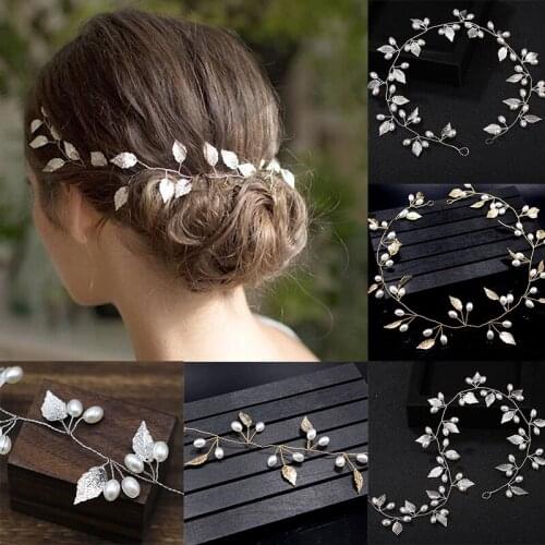 Bridal Hair Band Imitation Pearl Headband Wedding Hair Accessories Ornaments Various Color LXH