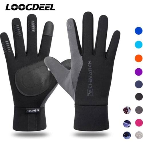 LOOGDEEL Running Gloves Full Finger Comfortable Soft Anti-slip Wear-resistant Gloves Men Women Outdoor Sports Jogging Gloves