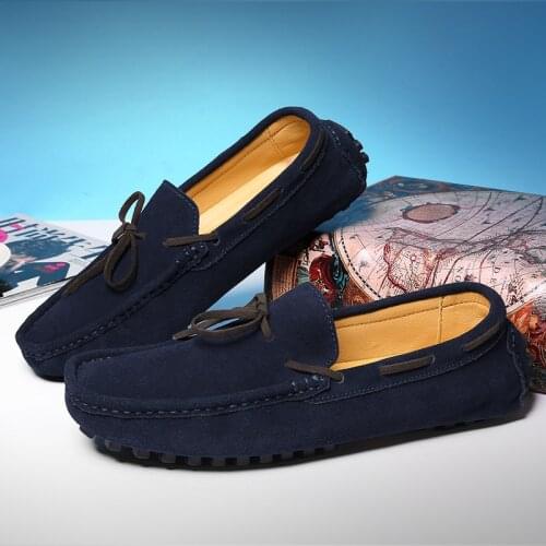 Mens Shoes Suede Leather Men Casual Shoes Luxury Brand Mens Loafers Moccasins Breathable Slip on Tassel Male Flat Driving Shoes