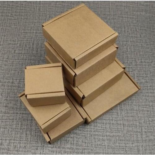 Kraft Paper Packing Gift Box DIY Small Jewelry Packaging Mailing Box Brown Paper Shipping Box for Small Production Packaging