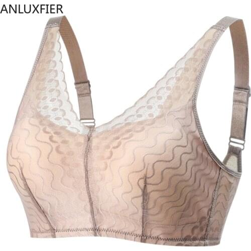 X115 Womens Underwear No Rims Summer Lightweight Gathered Backless Bra Sexy Breast Holding Large Size Non-Trace Bras Plus Size