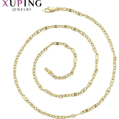 Xuping Jewelry Light Yellow Gold-color Plated Necklace Simple Casual Style for Women Thanksgiving Gifts 45278