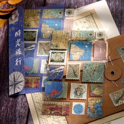 2 sheets Little Prince Sticker Vintage Stamp sticker Retro impression Decorative collage notebooks Labels Scrapbooking material