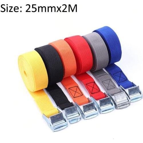 2M Buckle Tie-Down Belt Cargo Straps With Metal Buckle Tow Rope Strong Ratchet Belt For Luggage Bag Motorcycle Car Accessories