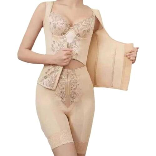 45011-e2New Ladies abdomen vest with buckle design, plastic top, abdomen, fat burning and body underwear Freeship