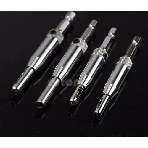 4x HSS Self Centering Hinge Drill Bits Set Door Cabinet 5/64" 7/64" 9/64" 11/64" -Y103
