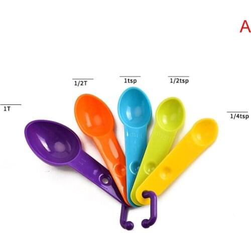 5PCS/Set Small Measuring Spoons Colorful Plastic Measure Spoon Useful Sugar Cake Baking Spoon Kitchen Baking Measuring Tools