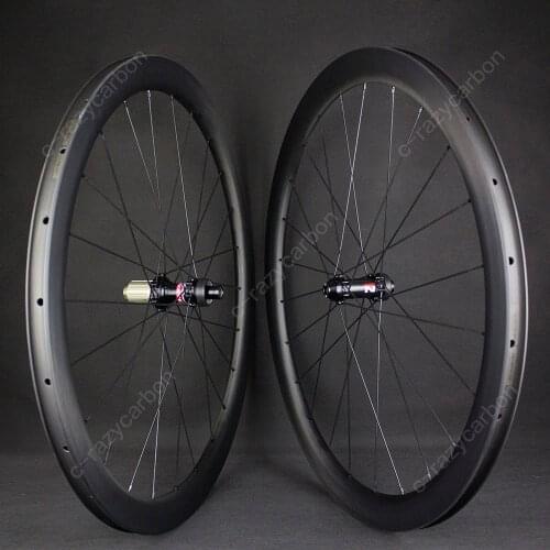 700C Carbon Road 45mm Wheels Road Disc Brake with DT/Novatec HUbs 411/412 Center lock/6 Bolts Tubular and Tubeless