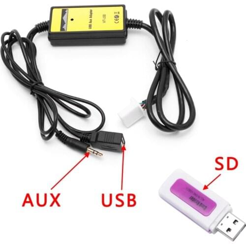 Car Audio CD Adapter Changer MP3 Interface AUX SD USB Data Cable 2x6Pin For Toyota Camry Corolla Matrix