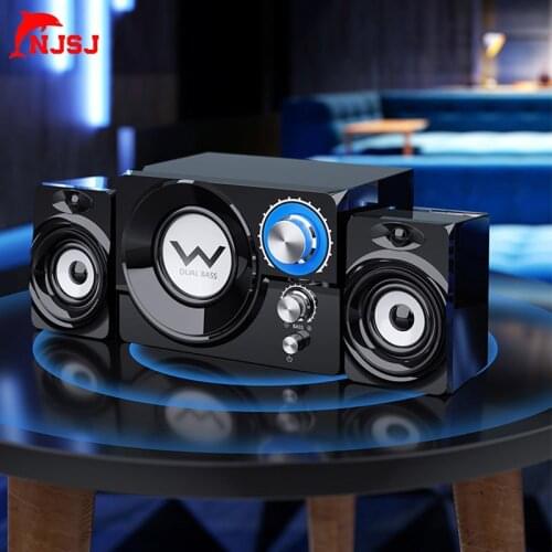 NJSJ Computer Speaker USB Cable Speaker 3D Stereo Surround Speaker For PC Laptop TV Mobile Phone Bluetooth Speaker