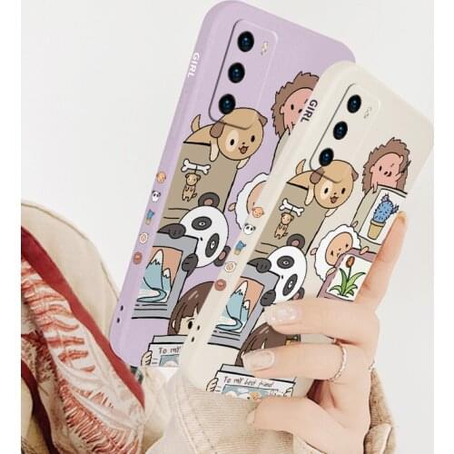 Lucky Animal Girl Phone Case For Huawei Nova8 8Pro 8SE Nova 7 7Pro 7SE 6 6se 5 5Pro 5Z 5I 5Ipro 5T 4 4E Liquid Silicone Cover