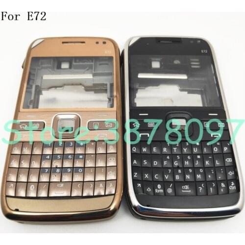 For Nokia E72 Housing Front Faceplate Frame Cover Case+Back cover/battery door cover+Keypad+Logo