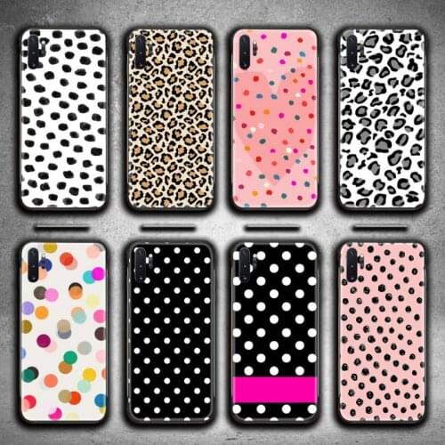 Black And White Polka Dot Phone Case For Samsung Galaxy Note20 ultra 7 8 9 10 Plus lite M51 M21 M31 J8 2018 Prime