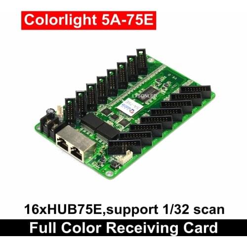 Colorlight Full-color Synchronous 5A-75E Receiving Card 16xHub75E Support 1/32 Scan , 256x256 Pixels LED Video