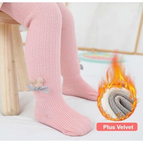 Baby Tights for Girl Warm Pantyhose Plus Velvet Winter Footed Tights Collant Fille Toddler Baby Girls Pantyhose