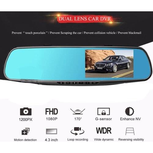 Brand New 3.5 inch Car DVR Mirror Car Dvr Camera 1080P Rear View Mirror Digital Video Recorder Dual Lens Auto Cam High Quality
