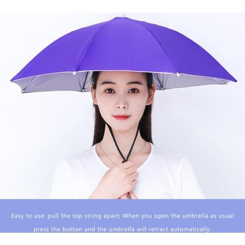 Umbrella Hat Waterproof UV Resistant Hands-Free Fishing Hat For Beach Gardening Agriculture Hiking With Adjustable Strap