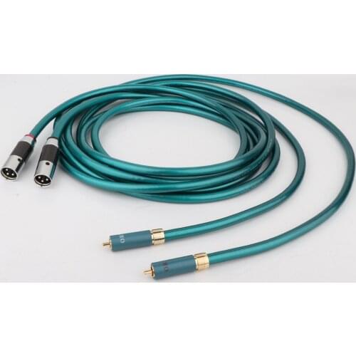 1 pair Hifi audio XLR Male Female to RCA male Cable High Purity OCC Hifi 2 Rca to 2 Xlr Cable