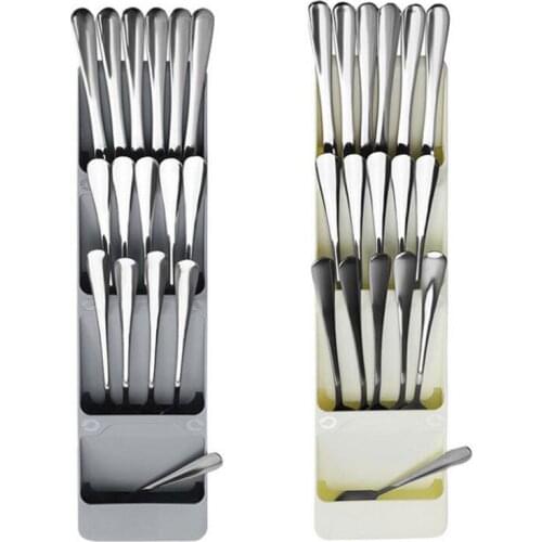 Cutlery Storage Box Plastic Knife Block Holder Drawer Knives Fork Spoons Storage Rack Knife Stand Cabinet Tray Kitchen Organizer