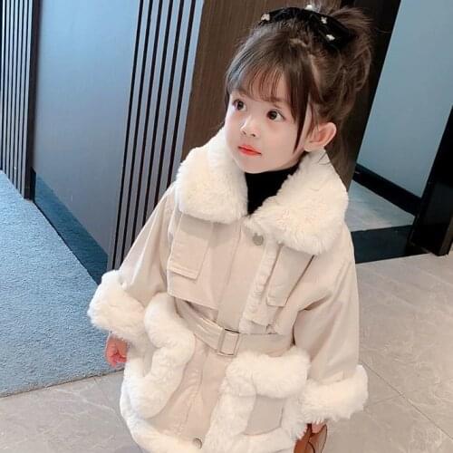 Girls jacket winter thick padded jacket new western style velvet padded jacket children autumn padded jacket, baby girl overcome
