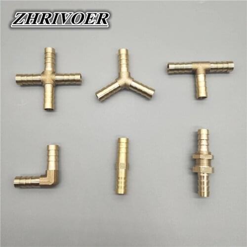 Brass Barb Pipe Fitting 2 3 4 way brass connector For 4mm 5mm 6mm 8mm 10mm 12mm 16mm 19mm hose copper Pagoda Water Tube Fittings