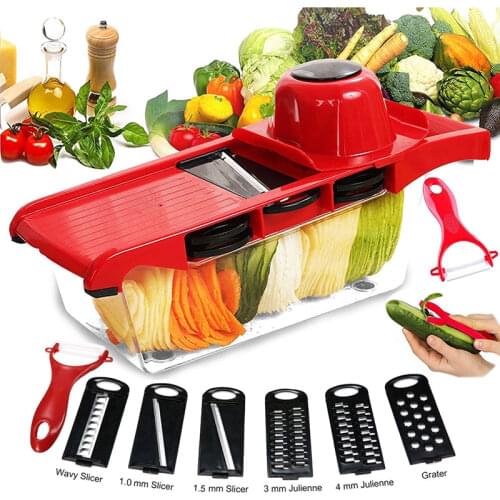 Multi-blades Mandoline Vegetable Slicers Adjustable Manual Food Potato Onion Grater With Bowl Kitchen Accessories