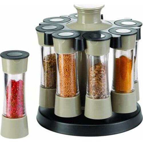 Multi-Purpose 360 Rotating Rack Seasoning Jar For Kitchen Spices Pepper Salt Coffee Sugar Sealed Container Tools 8Pcs/Set