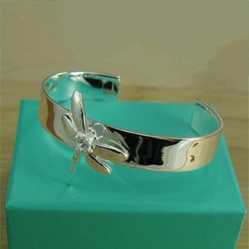 Fashion Charming 925 Sterling Silver Dragonfly Bracelet Women Fine Christmas Gift Jewelry