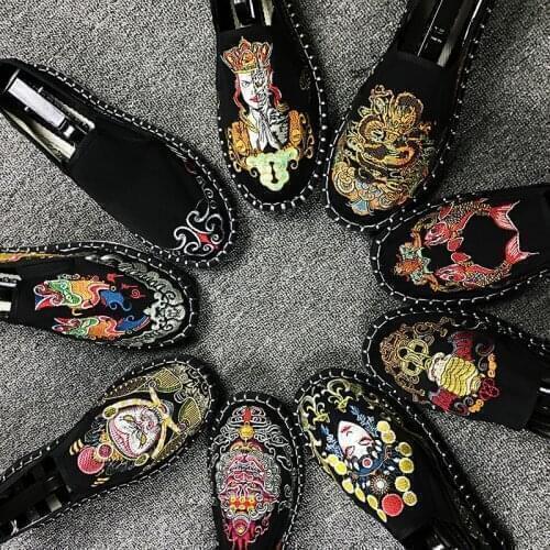 Fashion Woman Man Canvas Light Hard-Wearing Women Men Flats ShoesRubber Canvas Embroider Shoes Harajuku Espadrilles Loafers