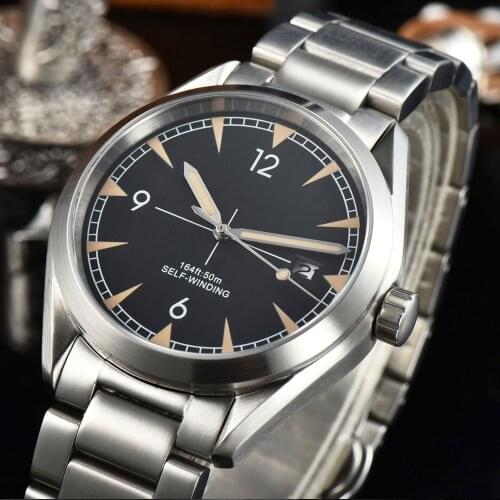 24 Jewels NH35A Automatic Mens Watch 41mm Corgeut Sapphire Glass Date Luminous Brushed Bezel 316L stainless Steel Bracelet