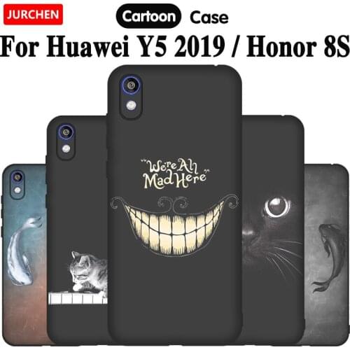 JURCHEN Soft TPU Cover For Huawei Y5 2019 Case Cute Design Silicone Phone Case For Huawei Honor 8S / Y5 2019 Cover Matte Black