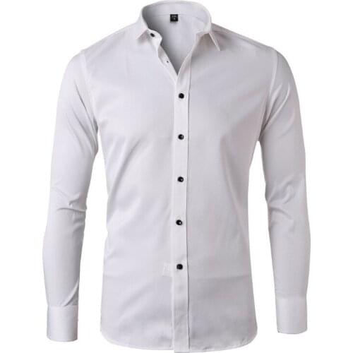New Fashion Brand Mens Solid Long Sleeve Shirts spring autumn Slim Turn-down Collar Shirt Mans Clothes Camisas Hombre