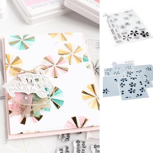 2021 NEW Products Round Fan Umbrella Stamps Stencil Scrapbook Diary Embossing Template DIY Decoration StencilGreeting 2021