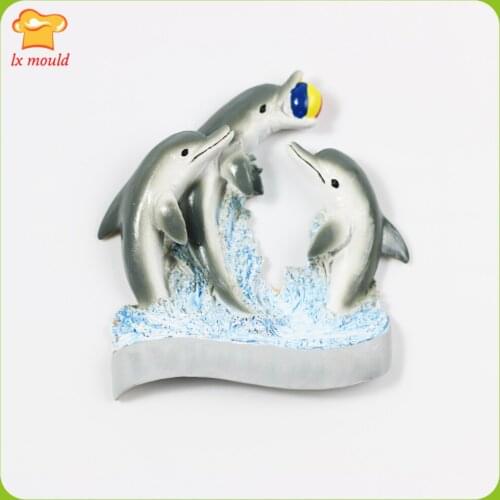 New Marine Silicone Chocolate Soap / Gypsum / Polymer Clay Mold - Dolphin and Landscape